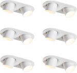 QAZQA 6 darabos fehér süllyesztett spotlámpa készlet GU10 35mm dönthető 2-lámpás - Installa (109588)