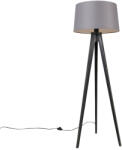 QAZQA Háromlábú fekete, lenvászon árnyékolóval sötétszürke 45 cm - Tripod Classic (104102)