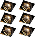 QAZQA 6 darabos süllyesztett spotlámpa készlet fekete GU10 AR111 keret nélküli - Oneon (109869)