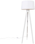 QAZQA Modern állólámpa háromlábú fehér, fehér vászonbúrával 45 cm - Tripod Classic (104117)