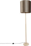 QAZQA Fa állólámpa taupe bársonyernyővel 40cm - Mels (109145)