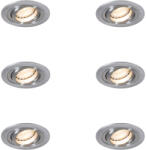 QAZQA 6 darabos Modern Süllyesztett Spotlámpa Szett Acél - Rondoo (109895)