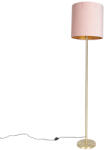 QAZQA Romantikus állólámpa sárgarézzel, rózsaszín búrával 40 cm - Simplo (102182)