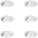 QAZQA 6 darabos fehér süllyesztett spotlámpa készlet 9, 5 cm LED-del 1300 lm szabályozható IP65 - Gaius (109573)