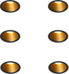 QAZQA Set van 6 moderne inbouwspots zwart met goud GU10 35mm IP44 - Dept (109609)
