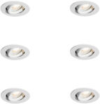 QAZQA 6 darabos süllyesztett spotlámpa készlet fehér dönthető 6, 5 cm LED-del IP54 Ultra Slim - Pupil (109603)