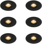 QAZQA 6 db Modern süllyesztett folt fekete 12 cm - Buco (109796)