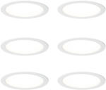 QAZQA 6 darabos süllyesztett spotlámpa szett fehér 14, 5 cm LED-del, Kelvinben állítható dip kapcsolóval - Stephanie (109341)