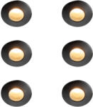 QAZQA 6 darabos modern fekete süllyesztett spotlámpa készlet IP44 - Gap (109835)