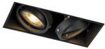 QAZQA Beépített spotlámpa fekete GU10 dimmelhető dönthető és forgatható keret nélküli 2 lámpás - Oneon (94362)