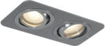 QAZQA Lekerekített süllyesztett spotlámpa gunmetal GU10 50mm forgatható és dönthető IP44 2-lámpás - Alberto (108316)