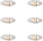 QAZQA 6 darabos modern, fehér, dönthető AR70 süllyesztett spotlámpa szett - Cisco (109820)