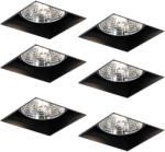 QAZQA 6 db fekete GU10 süllyesztett spotlámpa szett 70 mm-es, szegély nélküli - Oneon (109309)