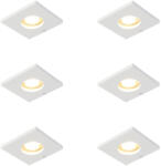 QAZQA 6 darabos modern, fehér, süllyesztett fürdőszobai spotlámpa szett - Doku (109831)