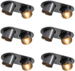 QAZQA 6 darabos süllyesztett spotlámpa készlet gunmetal GU10 50mm 2-Lights - Installa (109582)
