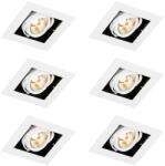 QAZQA 6 darab modern, fehér, állítható süllyesztett spotlámpa szett - Oneon 70 (109860)