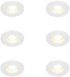 QAZQA 6 darabos modern, fehér, süllyesztett fürdőszobai spotlámpa szett - Shed (109900)