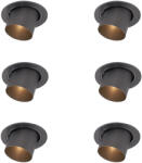 QAZQA 6 darabos modern, süllyesztett spotlámpa készlet, fegyverszürke, GU10 50mm, kerek, dönthető - Installa (109577)