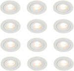 QAZQA 12 db-os beépíthető spotlámpa szett fehér kerek GU10 50 mm IP44 - Xena (109336)