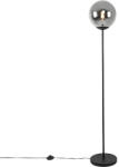 QAZQA Art Deco állólámpa fekete füstüveggel - Pallon (103007)