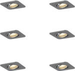 QAZQA 6 darabos, lekerekített, süllyesztett, ágyúszürke spotlámpa készlet GU10 50mm állítható IP44 - Alberto (109785)
