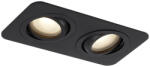 QAZQA Lekerekített süllyesztett spotlámpa fekete GU10 50mm forgatható és dönthető IP44 2-lámpás - Alberto (108313)