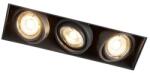 QAZQA Modern okos beépíthető reflektor fekete keret nélküli, 3 db GU10 Wifi-vel - Oneon 3 (103584)