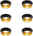 QAZQA 6 darabos modern, süllyesztett spotlámpa szett fekete, arany belsővel - Insta (109847)