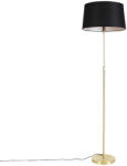 QAZQA Állólámpa arany/bronz fekete vászon árnyékolóval 45 cm - Parte (93224)