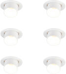 QAZQA 6 darabos modern, süllyesztett, fehér, kerek, dönthető spotlámpa szett - Installa (109851)