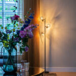 QAZQA Okos állólámpa fekete állítható, 3 Wifi P45 - Mesh (107406)