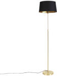 QAZQA Állólámpa arany/réz fekete árnyékolóval 45 cm állítható - Parte (98554)