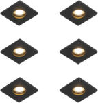 QAZQA 6 darabos modern, fekete, süllyesztett fürdőszobai spotlámpa szett - Doku (109830)