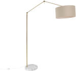 QAZQA Állólámpa arany színű, világosbarna árnyékolóval, 50 cm állítható - Editor (106500)