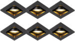 QAZQA 6 db-os modern beépíthető spotlámpa készlet fekete állítható - Qure (107067)