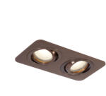 QAZQA Lekerekített süllyesztett spotlámpa sötét bronz GU10 50mm forgatható és dönthető IP44 2-lámpás - Alberto (108315)