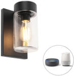 QAZQA Okos kültéri fali lámpa fekete IP44 WiFi-vel ST64 - Jarra (106222)