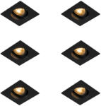 QAZQA 6 darabos modern, süllyesztett spotlámpa készlet fekete 9, 3 cm-es, forgatható és dönthető - Chuck (109815)