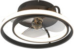QAZQA Mennyezeti ventilátor fekete 46, 5 cm LED-del, távirányítóval - Kees (105747)