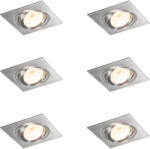 QAZQA 6 darabos süllyesztett spotlámpa készlet acél dönthető - Lock 1 (109852)