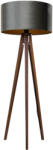 QAZQA Háromlábú állólámpa diófa zöld bársony árnyékolóval 50 cm - Tripod Classic (109154)