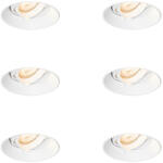 QAZQA 6 darabos modern, süllyesztett spotlámpa szett fehér GU10 kerek keret nélküli - Oneon (109879)