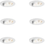 QAZQA 6 darabos süllyesztett spotlámpa szett fehér 6, 8 cm LED-del 750 lm dimmelhető IP65 - Gaius (109575)