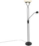 QAZQA Állólámpa fekete LED-del és fényerőszabályzóval, olvasólámpával, Dim to Warm - Empoli (103425)