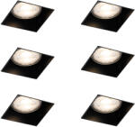 QAZQA 6 db-os süllyesztett spotlámpa szett fekete GU10 50 mm perem nélküli - Oneon (109305)