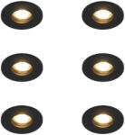 QAZQA 6 darabos modern, fekete, süllyesztett fürdőszobai spotlámpa szett - Shed (109899)