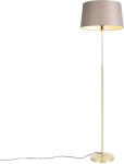 QAZQA Állólámpa arany/bronz színű vászon árnyékolóval, taupe színű, 45 cm - Parte (98556)