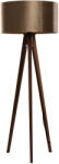 QAZQA Háromlábú állólámpa diófa talppal és bronz bársony lámpabúrával 50 cm - Tripod Classic (109200)