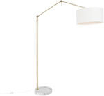 QAZQA Modern állólámpa arany színű, fehér árnyékolóval, 50 cm állítható - Editor (106499)