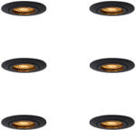 QAZQA 6 darabos, állítható, fekete süllyesztett spotlámpa készlet - Ude Honey (109908)